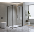 Adjustable 1500x1010mm Single Door Corner Sliding Glass Shower Screen in Black