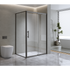 Adjustable 1500x800mm Single Door Corner Sliding Glass Shower Screen in Black