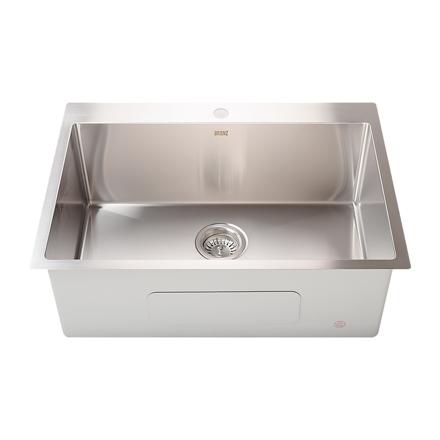 700x500mm Handmade Stainless Steel Undermount / Topmount Kitchen Laundry Sink with Waste