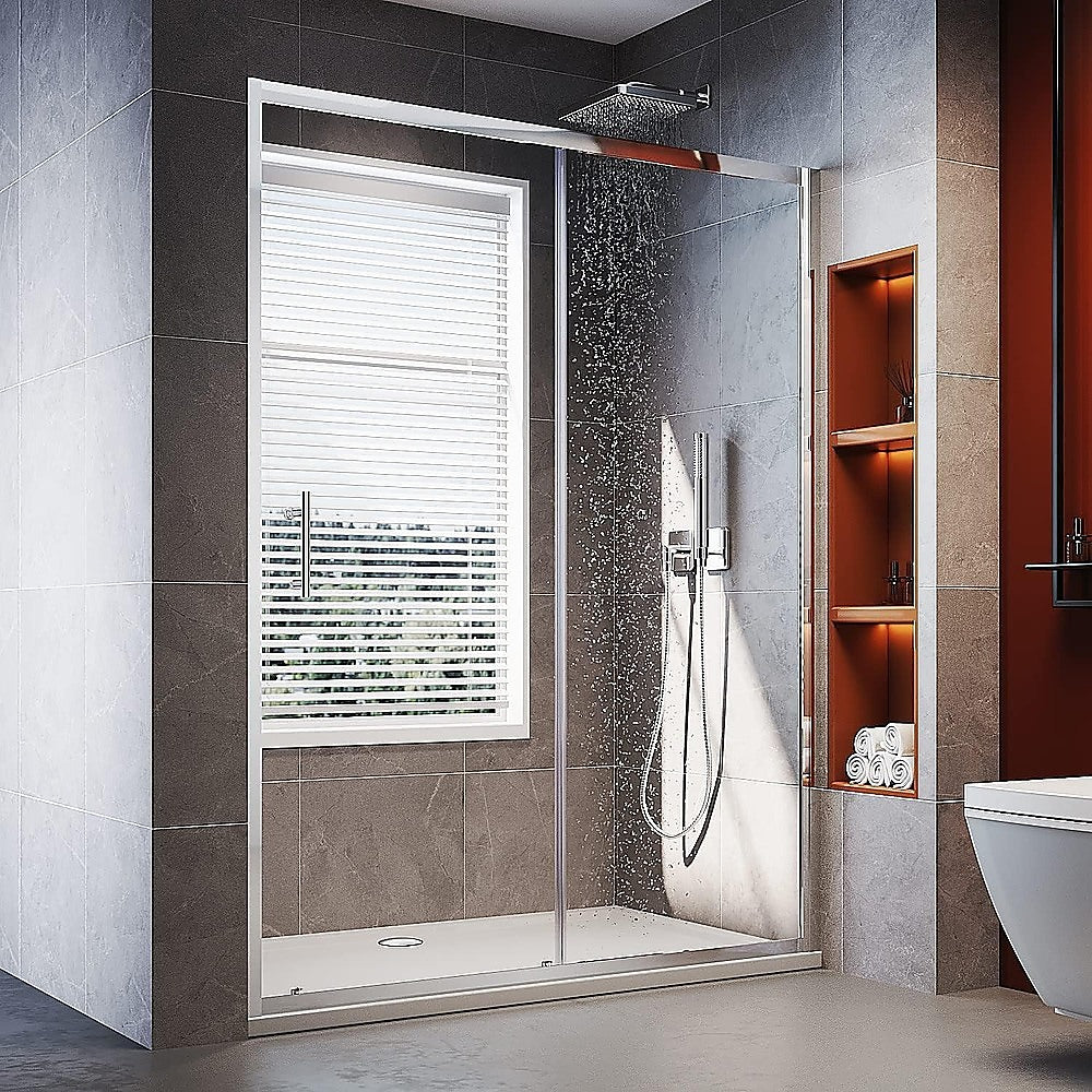 130-140cm Adjustable Wall to Wall Sliding Glass Shower Door in Chrome