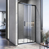 140-150cm Adjustable Wall to Wall Sliding Glass Shower Door in Black