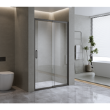 120-130cm Adjustable Wall to Wall Sliding Glass Shower Door in Black