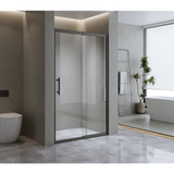 130-140cm Adjustable Wall to Wall Sliding Glass Shower Door in Black
