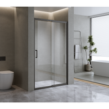 170-185cm Adjustable Wall to Wall Sliding Glass Shower Door in Black