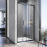 185-200cm Adjustable Wall to Wall Sliding Glass Shower Door in Black