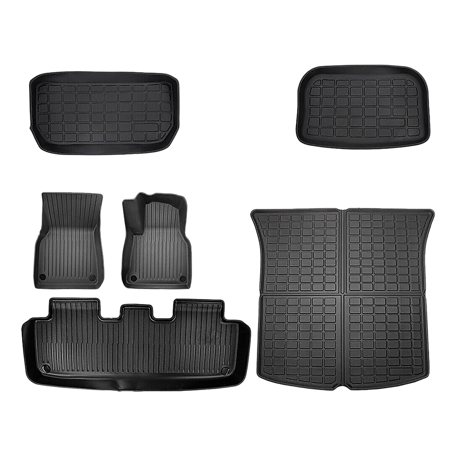 6 piece Tesla Model Y Floor Mats for Front and Rear Trunk Front Passenger and Driver Side