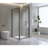 40mm Adjustable Contemporary Corner Sliding Black Shower Screen 120x80cm