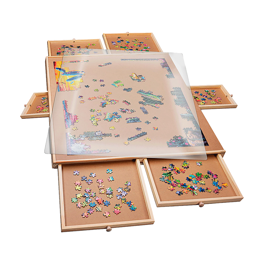 1500 Piece Rotating Wooden Jigsaw Puzzle Table 6 Drawers Board