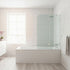 120cm Frameless Glass Bath Screen – Brass U-Brackets in Nickel for Stylish Bathroom Upgrade