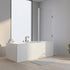 90cm Frameless Swing Bath Screen – White Hardware with Stainless steel hinge for Modern Bathrooms