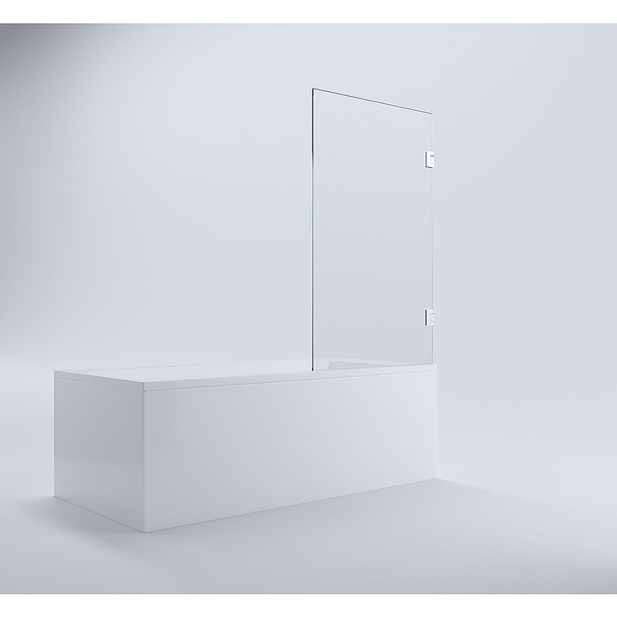 90cm Frameless Swing Bath Panel with Brushed Gunmetal Hardware