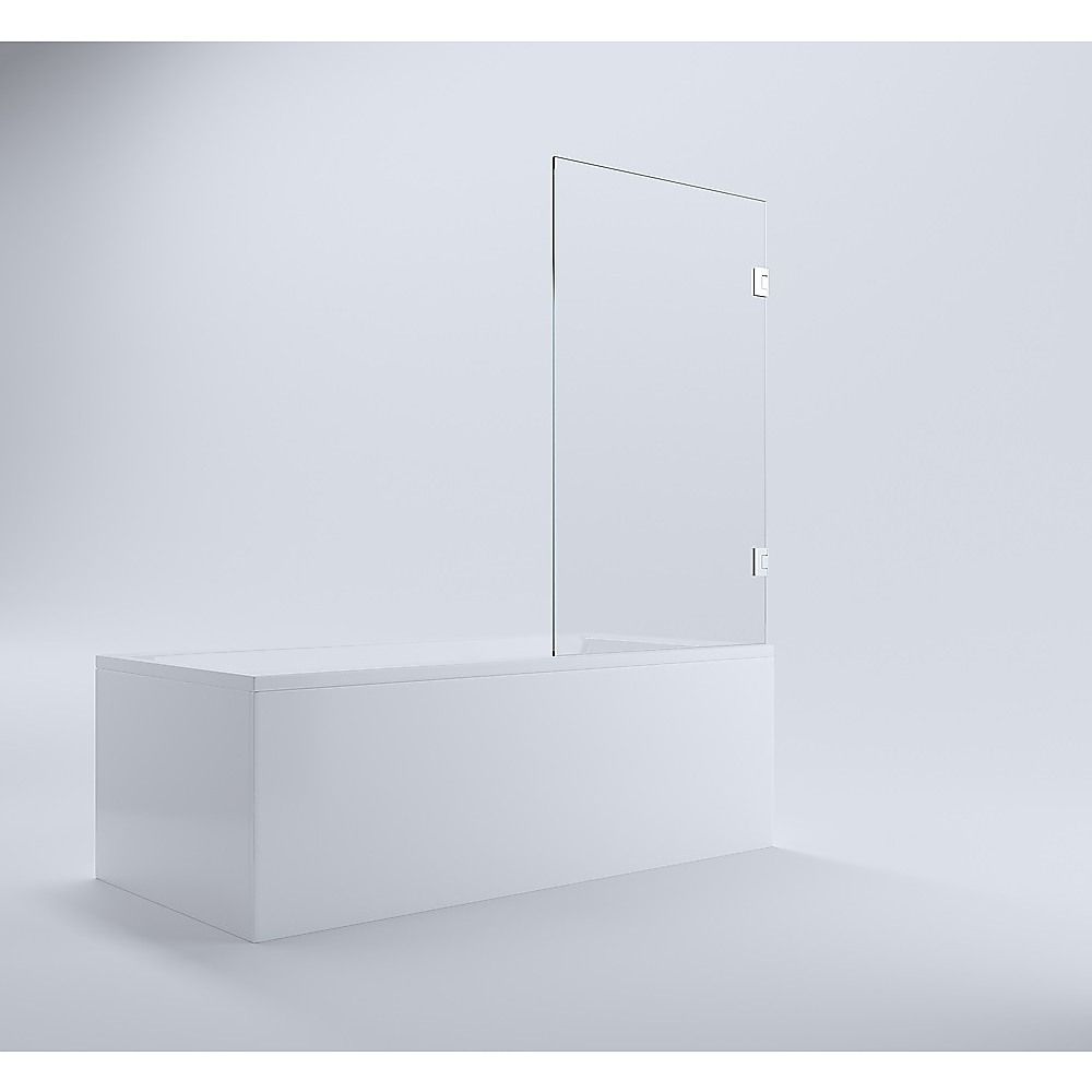 90cm Frameless Swing Bath Panel with Chrome Hardware