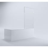 90cm Frameless Swing Bath Panel with Chrome Hardware