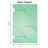 110cm Wall-to-Wall Frameless Shower Screen – Black U-Brackets and Floor U-Bracket with SS Hinges & Square Knob Handle
