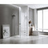 120x120cm Double Door Corner Shower Screen – Chrome F-Brackets, Brass Hinges & Square Double Pull Handle