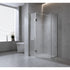 100cm Frameless Diamond Shower Screen – Channels with SS Hinges in Nickel, Square Double Pull Handles