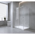 120x90cm Frameless Glass Sliding Corner Shower with Gunmetal Rail and Hardware