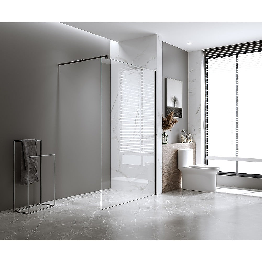Glass Shower Screen Round Stabilising Pole in White