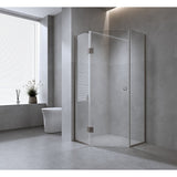 100cm Frameless Diamond Shower Screen with Black Channels and Brass Hinges