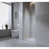 110cm Wall to Wall Frameless Shower Screen with Gunmetal Brackets and SS Hinges, Round Handle