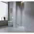 90cm Wall to Wall Frameless Shower Screen with White Brackets and Brass Hinges, Round Handle