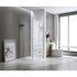 100x120cm Double Door Corner Shower with White Channels and Brass Hinges
