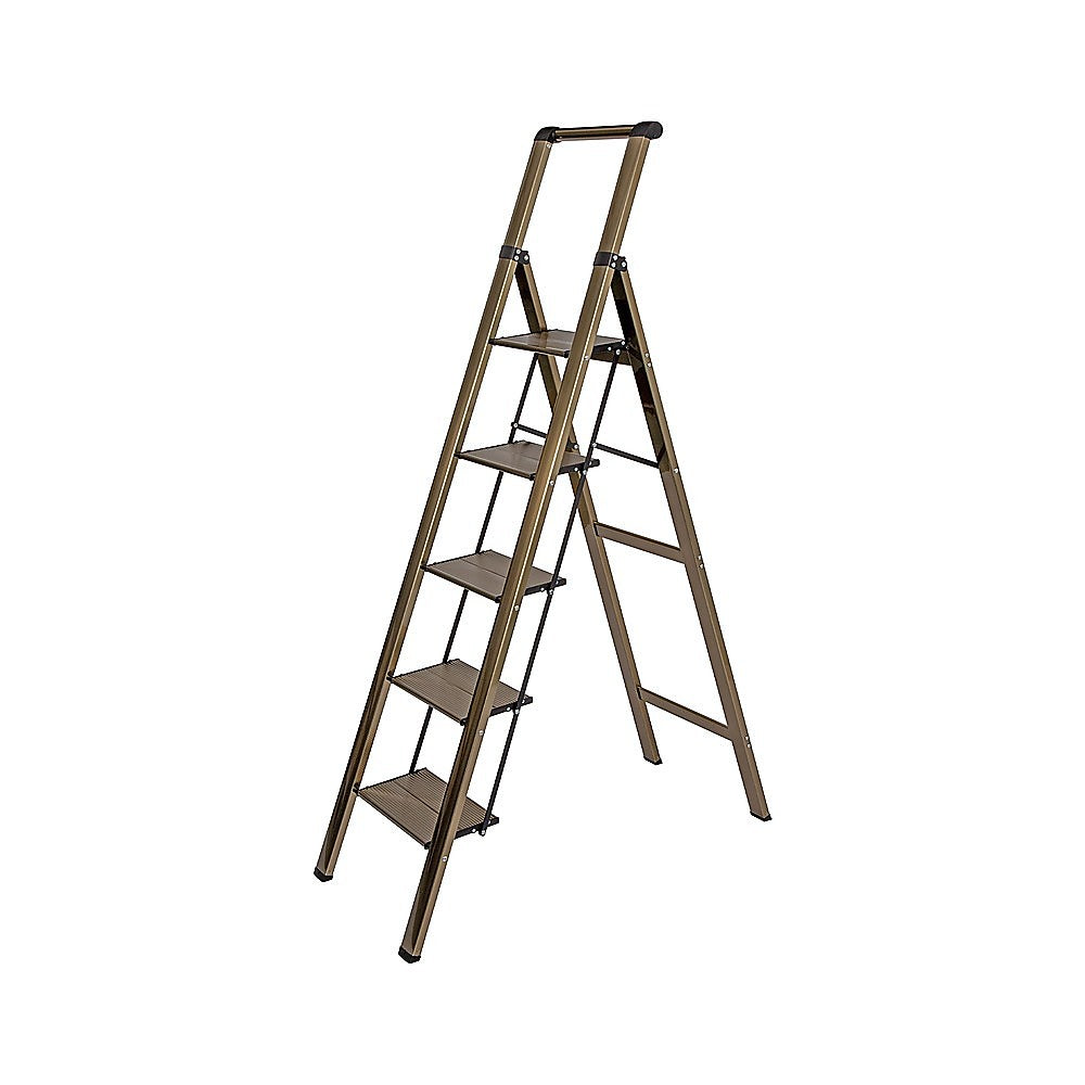5 Step Ladder – Foldable Lightweight Aluminium with Anti-Slip Pedals