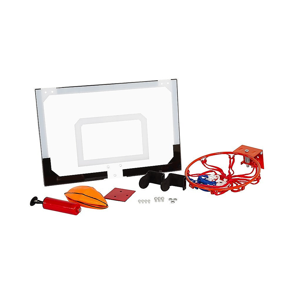 Indoor Mini Basketball Hoop Set – Door Mounted Backboard Kit with Ring & Ball
