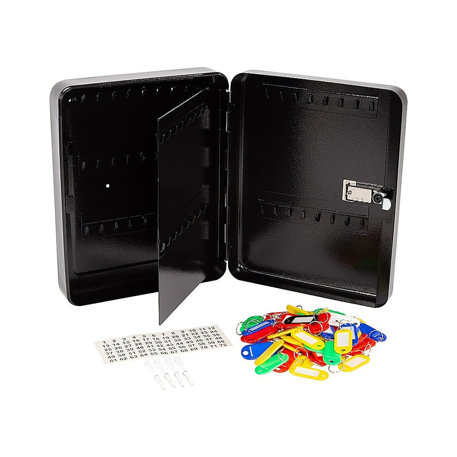 Key Cabinet Lock Box – 72 Key Capacity Wall Mount Secure Storage Organizer