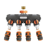 4 Way Hose Splitter Tap Garden Water Irrigation Distributor Valve