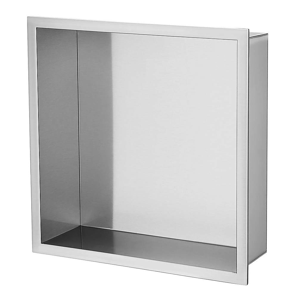 Stainless Steel Shower Niche 33x33cm Double Shelf Insert Wall Recessed