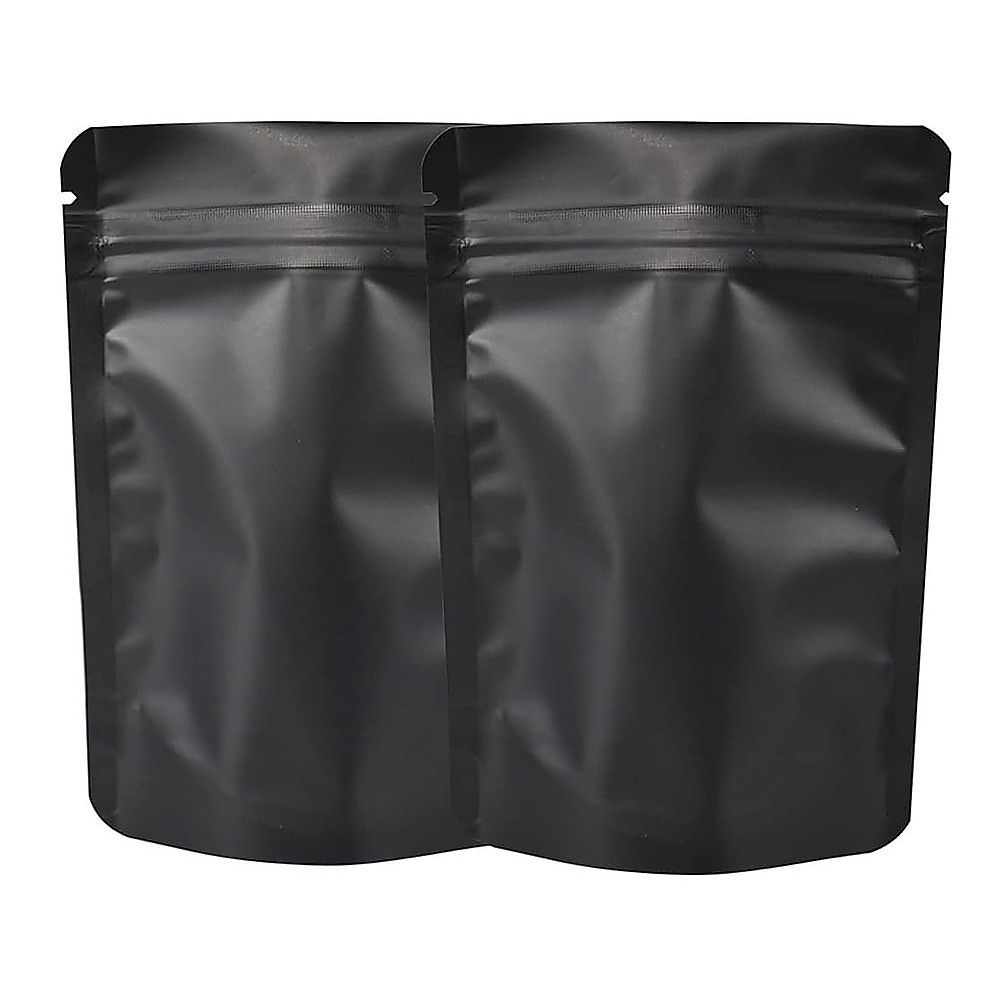 Black Aluminium Mylar Foil Stand Up Pouch 100pcs