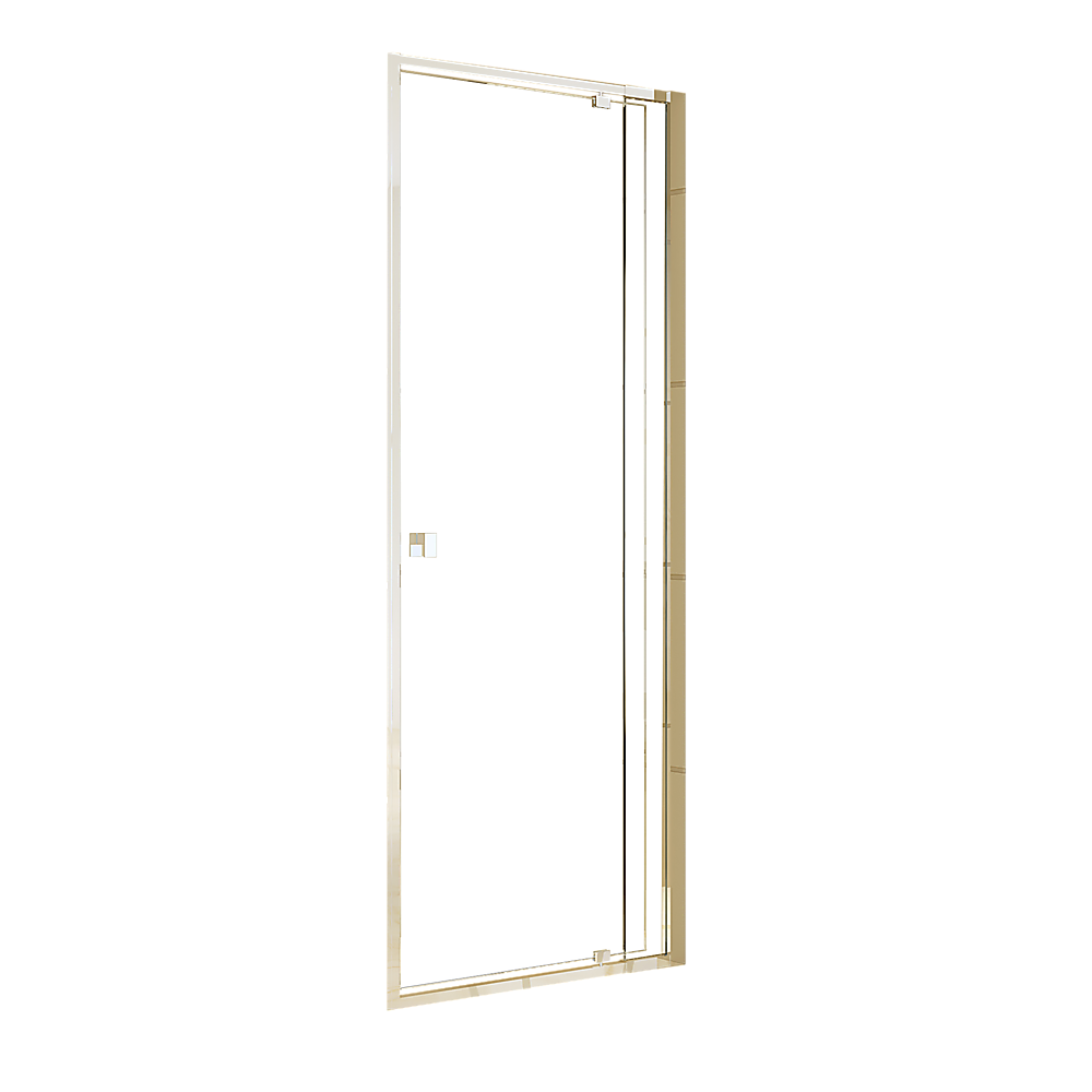 Adjustable Semi Frameless Shower Screen 74-82cm x 195cm With Gold Hardware & No Side Return For Modern Bathrooms