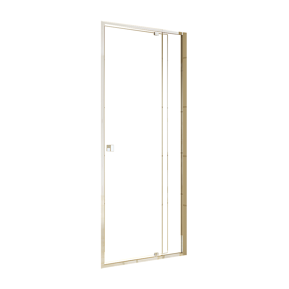 Adjustable Semi Frameless Shower Screen 82-90cm x 195cm With Gold Hardware & No Side Return For Modern Bathrooms