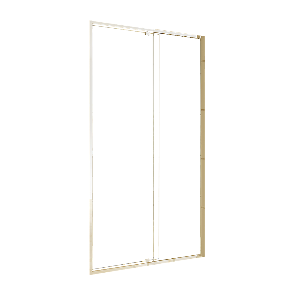 Adjustable Semi Frameless Shower Screen 114-122cm x 195cm With Gold Hardware & No Side Return For Modern Bathrooms