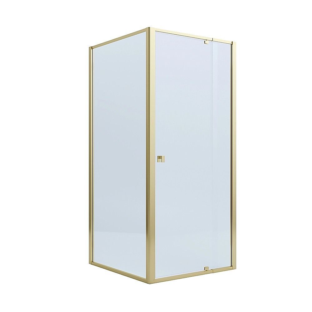 Adjustable Semi Frameless Shower Screen 82-90cm x 89-92cm With Gold Hardware For Modern Bathrooms