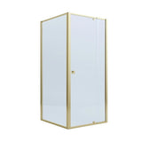 Adjustable Semi Frameless Shower Screen 82-90cm x 89-92cm With Gold Hardware For Modern Bathrooms