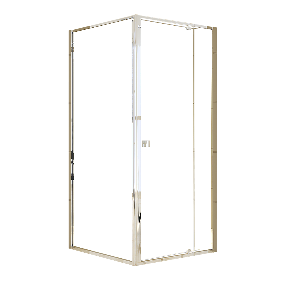 Adjustable Semi Frameless Shower Screen 82-90cm x 89-92cm With Gold Hardware For Modern Bathrooms