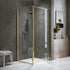 Adjustable Semi Frameless Shower Screen 74-82cm x 89-92cm With Gold Hardware For Modern Bathrooms