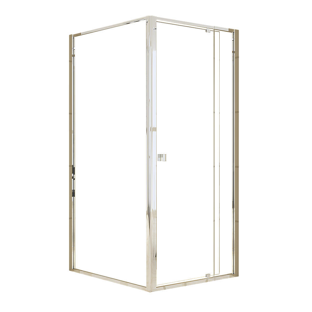 Adjustable Semi Frameless Shower Screen 82-90cm x 98-101cm With Gold Hardware For Modern Bathrooms