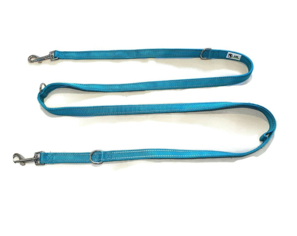 Multi Dog Lead - Nylon w/Reflective Stitching - Double Clip ,Coupler, Waist Belt, Short/Long, Quicktie - Moondidley Pets