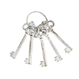 Five Antique White Keys on Ring 23cm