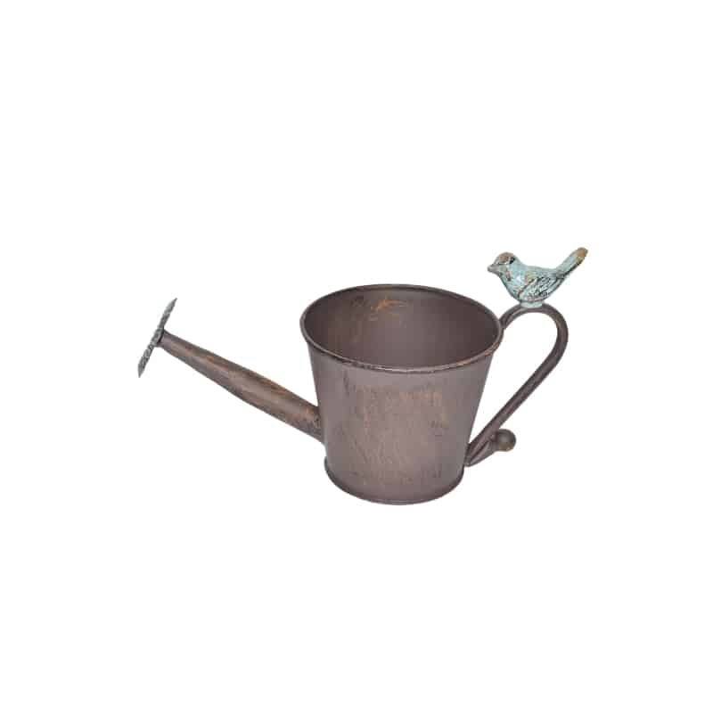 Watering Can Shape Potplanter w Blue Flower 28cm