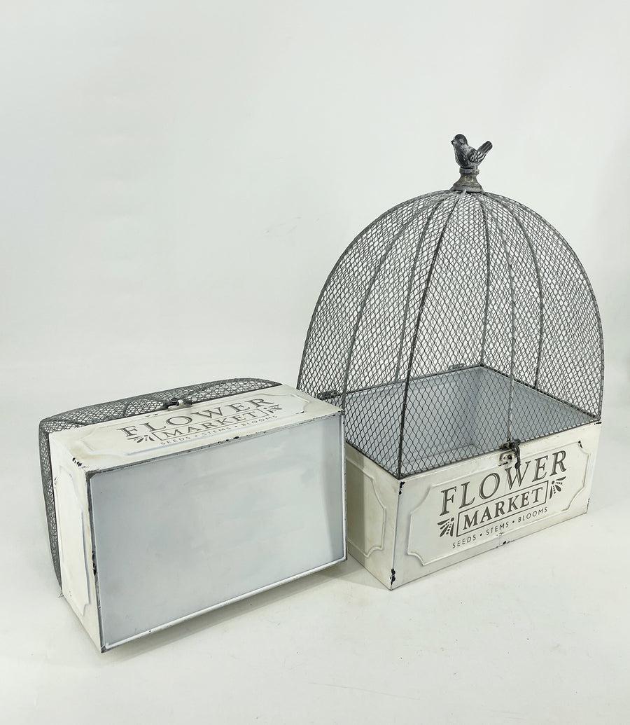 Set 2 Nested 'Flower Market' Cloche Cages 36cm, 36cm
