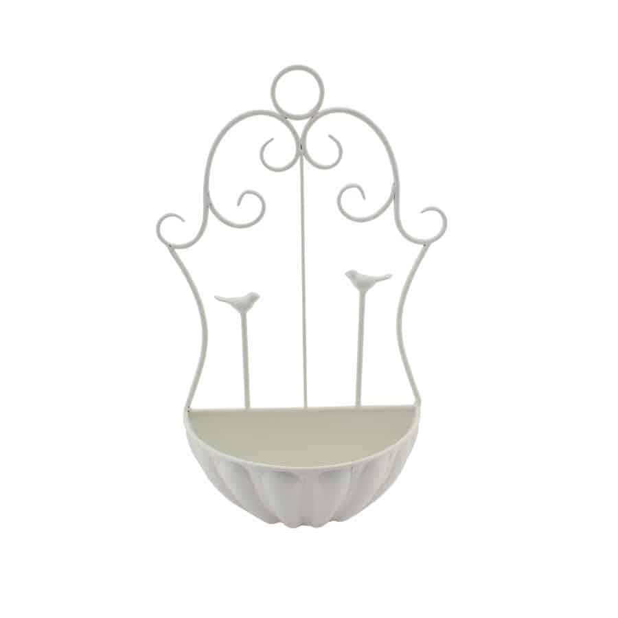 Fleur Wall Planter w 2 Birds 49cm