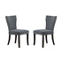Set 2 Studded Grey Velvet Look Armless Dining Chairs 94cm