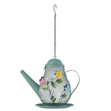 Hanging Teapot Birdfeeder w/Flowers 27.5x17.5x48cm