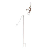 Girl w Purple Umbrella Spinner / Balancing Garden Stake 158cm