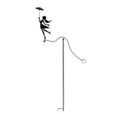 Girl w Red Umbrella Spinner / Balancing Garden Stake 172cm