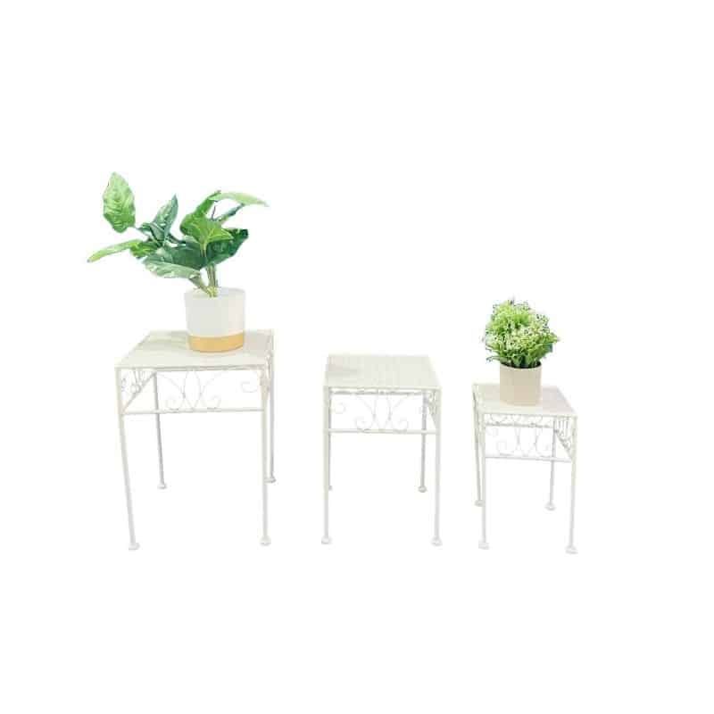 Set 3 Bordeaux Square Tables / Potplant Stands 38cm, 33cm, 28cm